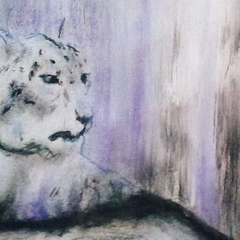 绘画 标题为“léopard des neiges” 由Francisco Mendes, 原创艺术品, 粉彩