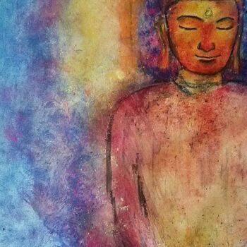 Painting titled "bouddha" by Francisco Mendes, Original Artwork, Pastel