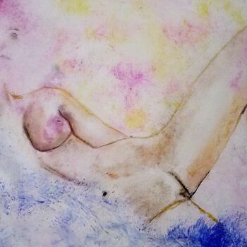 Peinture intitulée "nu au bord de l'eau" par Francisco Mendes, Œuvre d'art originale, Pastel