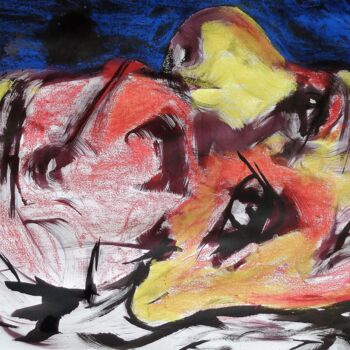 Картина под названием "j'ai pas les fil qu…" - Francisco Mendes, Подлинное произведение искусства, Чернила
