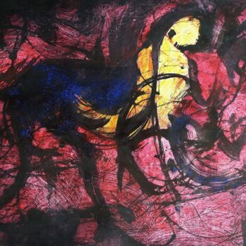 Ζωγραφική με τίτλο "centaure" από Francisco Mendes, Αυθεντικά έργα τέχνης, Ακρυλικό