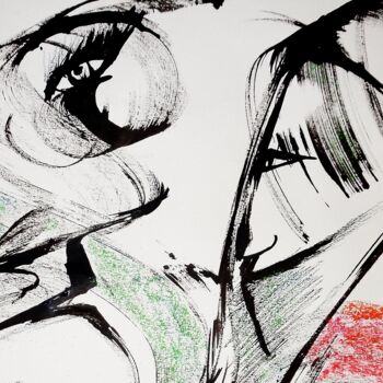 "les amoureux" başlıklı Tablo Francisco Mendes tarafından, Orijinal sanat, Mürekkep