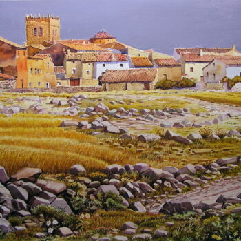 Peinture intitulée ""campos de Castilla…" par Francisco Molina Balderas, Œuvre d'art originale, Aquarelle