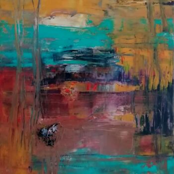 Painting titled "Abstract landscape 2" by Francisco Santos, Original Artwork, Acrylic
