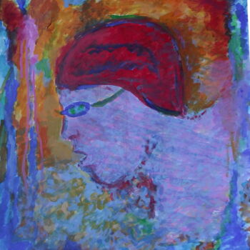 Painting titled "SWIMMER WAVE RED" by Francisco Serrano Gutierrez, Original Artwork, Acrylic