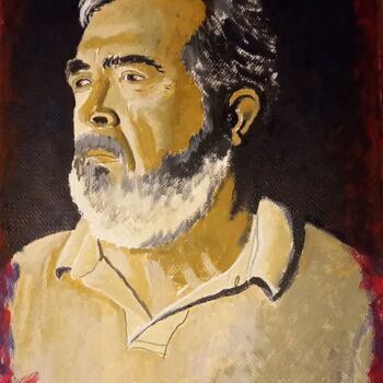 Painting titled "AUTORRETRATO" by Francisco Serrano Gutierrez, Original Artwork, Acrylic