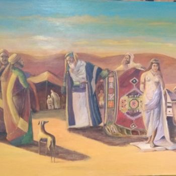 Malerei mit dem Titel "pintura cena árabe" von Francisco Lima, Original-Kunstwerk, Acryl