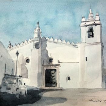 Painting titled "Igreja de Nossa Sen…" by Francisco Cadete, Original Artwork, Watercolor
