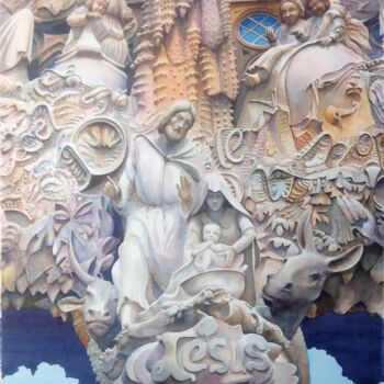 Peinture intitulée "Sagrada família" par Francisco Salgado Dias, Œuvre d'art originale, Aquarelle