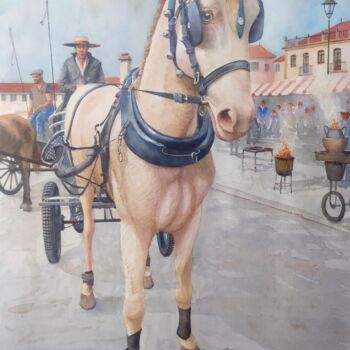 Painting titled "Inside a horse's he…" by Francisco Salgado Dias, Original Artwork, Watercolor