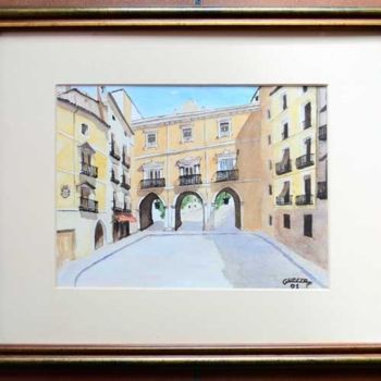 Painting titled "La anteplaza (Cuenc…" by Francisco Guerra, Original Artwork, Oil