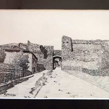Zeichnungen mit dem Titel "El Castillo (Cuenca…" von Francisco Guerra, Original-Kunstwerk, Andere