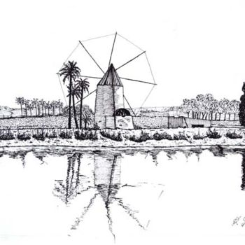 Drawing titled "Paisaje murciano" by Francisco Guerra, Original Artwork, Other