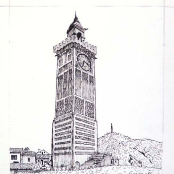 Disegno intitolato "Antigua Torre de Ma…" da Francisco Guerra, Opera d'arte originale, Altro