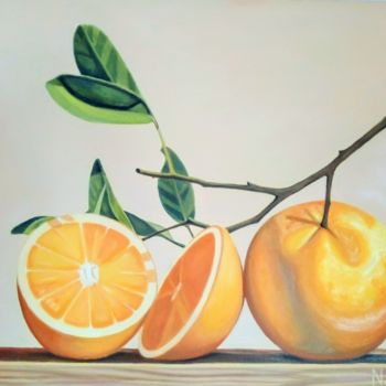 Painting titled "Oranges" by Francisco Torres, Original Artwork, Oil