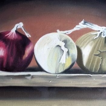 Painting titled "Onions 2013" by Francisco Torres, Original Artwork, Oil