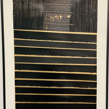 Peinture intitulée "« Gold & black «" par Franck.A, Œuvre d'art originale, Acrylique