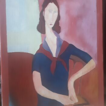 Painting titled "Femme" by Franck Barnaud, Original Artwork, Oil