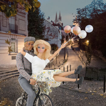 Arte digital titulada "La balade à bicycle…" por Franck Bo, Obra de arte original, Fotografía digital