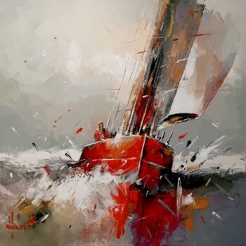 Painting titled "Avant l'orage" by Franck Hebert, Original Artwork, Oil Mounted on Wood Stretcher frame