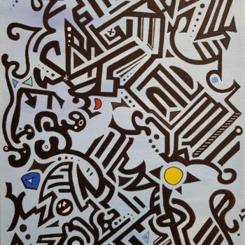 Peinture intitulée "Le Labyrinthe et le…" par Franck Izquierdo (Fraizq), Œuvre d'art originale, Acrylique