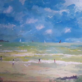 Pittura intitolato "La mer est belle 2" da Franck Lauterbach, Opera d'arte originale, Acrilico
