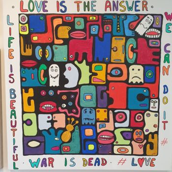 Peinture intitulée "Love is the answer" par Franck Lobbe, Œuvre d'art originale, Acrylique