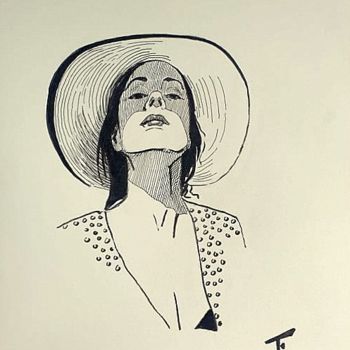 Dibujo titulada "Eugénie" por Franck Marguerin, Obra de arte original, Tinta