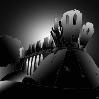 Digital Arts titled "BLACK CASTEL (By FP)" by Franck Poidevin, Original Artwork, 2D Digital Work