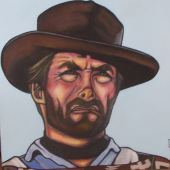 Painting titled "clint eastwood" by Franck Poinsenet, Original Artwork, Acrylic