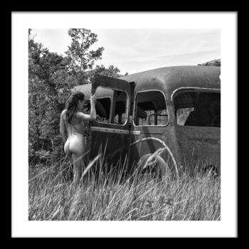 Photography titled "The Old Cars" by Franck Rozet, Original Artwork, Digital Photography Mounted on Wood Stretcher frame