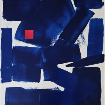 Painting titled "Le carré rouge" by Franck Rozet, Original Artwork, Acrylic