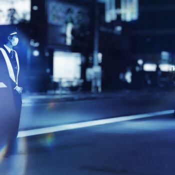Fotografía titulada "Tokyo policiers" por Franck Sanz, Obra de arte original, Fotografía digital