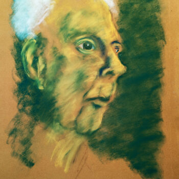 Drawing titled "Homme aux cheveux b…" by Franck Sanz, Original Artwork, Pastel