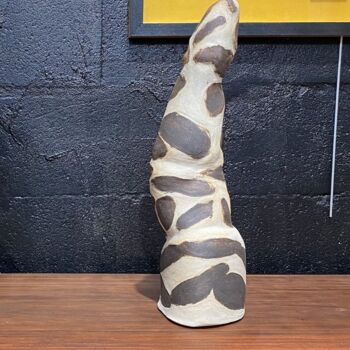 Sculpture titled "Snake Leopard" by Franck Scala, Original Artwork, Ceramics