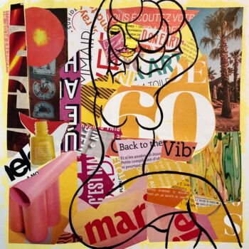 Collagen mit dem Titel "Chiquita Ibiza" von Franck Truffaut, Original-Kunstwerk, Collagen
