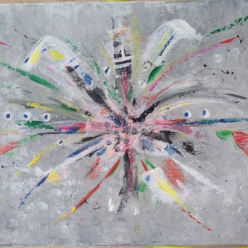 Painting titled "Abstrait gris. arti…" by Franck Gaillard, Original Artwork, Acrylic