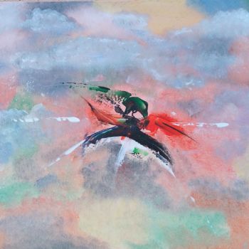 Painting titled "Abstrait brouillard…" by Franck Gaillard, Original Artwork, Acrylic