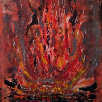 Painting titled "Fire" by Franck Gaillard, Original Artwork, Acrylic