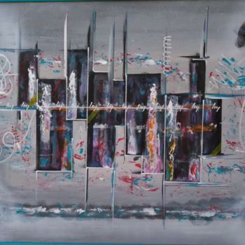 Painting titled "Abstrait n 34" by Franck Gaillard, Original Artwork, Acrylic