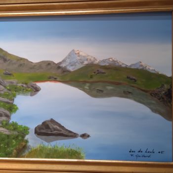 Painting titled "Lac de Loule col du…" by Franck Gaillard, Original Artwork, Acrylic