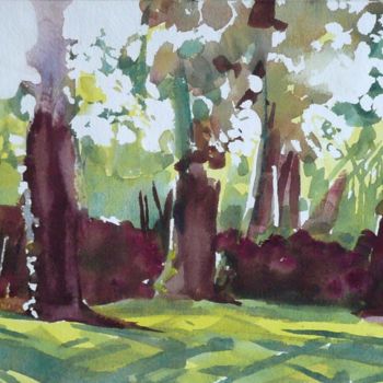 Peinture intitulée "Bois de Vincennes I…" par Franck Le Boulicaut, Œuvre d'art originale, Aquarelle