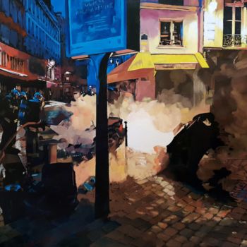 Peinture intitulée "Nuit blanche" par Franck Le Boulicaut, Œuvre d'art originale, Huile