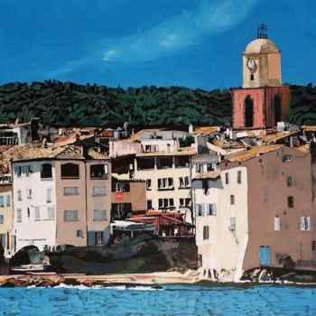 Peinture intitulée "Saint-Tropez" par Franck Le Boulicaut, Œuvre d'art originale, Huile