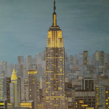 Painting titled "New-York New-York" by Franck Volay, Original Artwork, Acrylic
