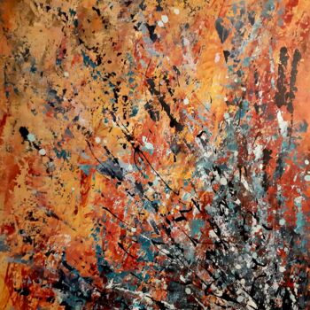 Painting titled "Fusion intense" by Franck Volay, Original Artwork, Acrylic