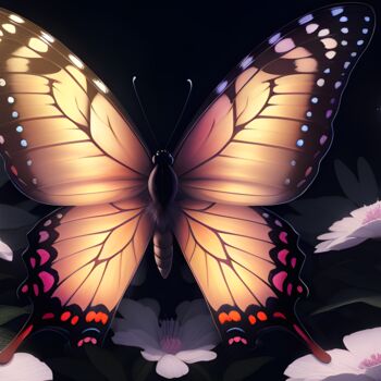 Arte digitale intitolato "Papillon de Nuit" da Francky Xv Wolff, Opera d'arte originale, Immagine generata dall'IA