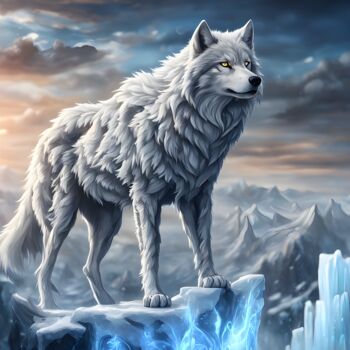 Digital Arts titled "Loup Glorieux" by Francky Xv Wolff, Original Artwork, AI generated image