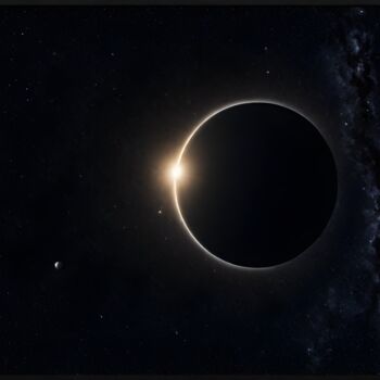 Arts numériques intitulée "Éclipse Solaire" par Francky Xv Wolff, Œuvre d'art originale, Image générée par l'IA