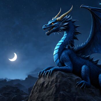 Digital Arts titled "Dragon sur la Monta…" by Francky Xv Wolff, Original Artwork, AI generated image
